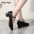 Dance Shoes for Woman Girls Ladies Latin Ballroom Modern Salsa Practise Dancing Shoes Closed Toe Square Dance Soft Rubber Sole. 