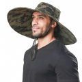 100% Cotton Camouflage Bucket Hat 16CM Large Wide Brim Sun Hat Camping Hiking Mesh Breathable Anti UV Fishing Hats for Men Women. 