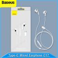 BASEUS Encok C17 Type-C Wired In-ear Earphone Type C Audio Jack with Microphone with Volume Control in Ear For Samsung Huawei Xiaomi Mobile Phone - Ear Phone - Headphone. 