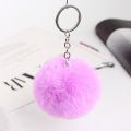 Ready to Ship In Stock Fast Dispatch Furry Puff Ball Faux Rabbit Pink Fur Ball Pom Pom Keychain.