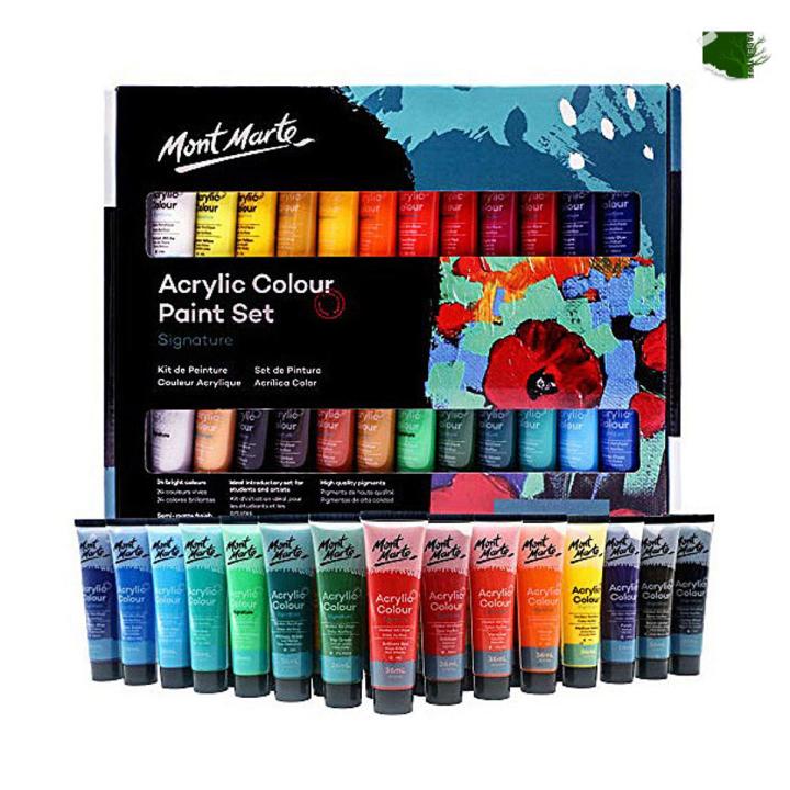 Pintura Acrílica Mont Marte Signature, en Tubos de 36 ml, Set de 12 Colores Pastel - Librería