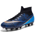 High-Top Soccer Shoes Boys and Girls Broken Nail Artificial Lawn Spike Student Competition Training Football Shoes.