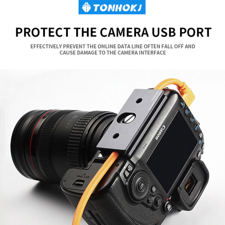Camera%20Tether%20Cable%20Clamp%20Block%20Curve%20Tether%20with%20Arca%20Quick%20Release%20Plate%20Protector%20Tools%20for%20Camera%20SLR%20DSLR%20Tripod%20Ball%20Head%20-%20Image%202