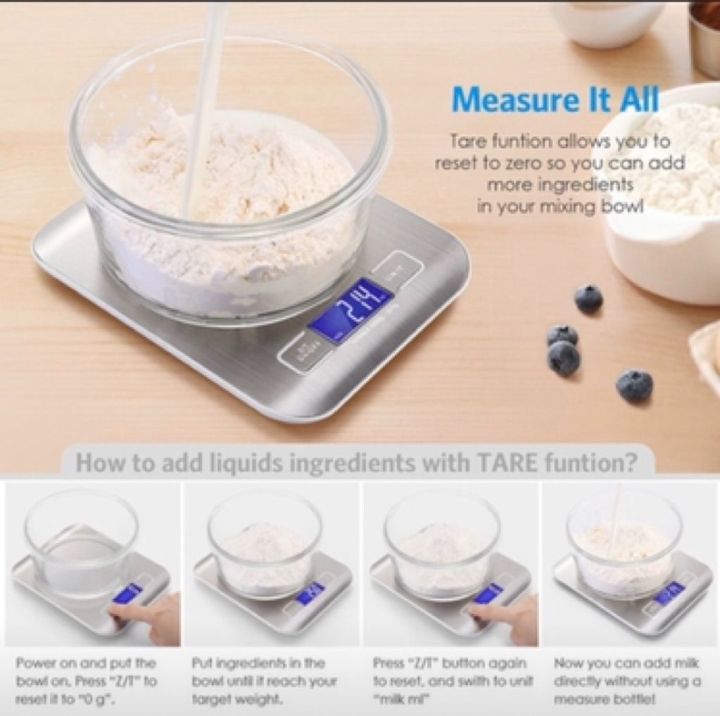Gram Scale Digital Scale Digital Kitchen Scale Food Scale 5/10kg, Steel ...