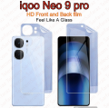 IQOO Neo 9 pro Screen And Back Film 2in1 HD Transparent Hydrogel Film Auto Scratch Removable. 