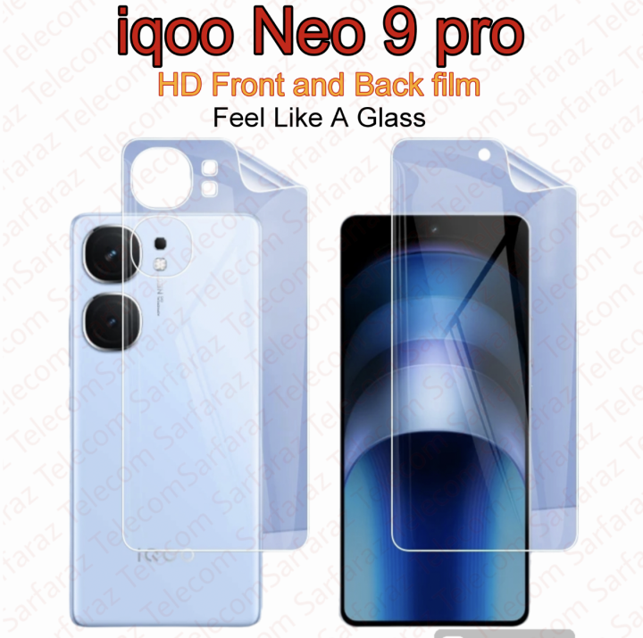 IQOO Neo 9 pro Screen And Back Film 2in1 HD Transparent Hydrogel Film Auto Scratch Removable