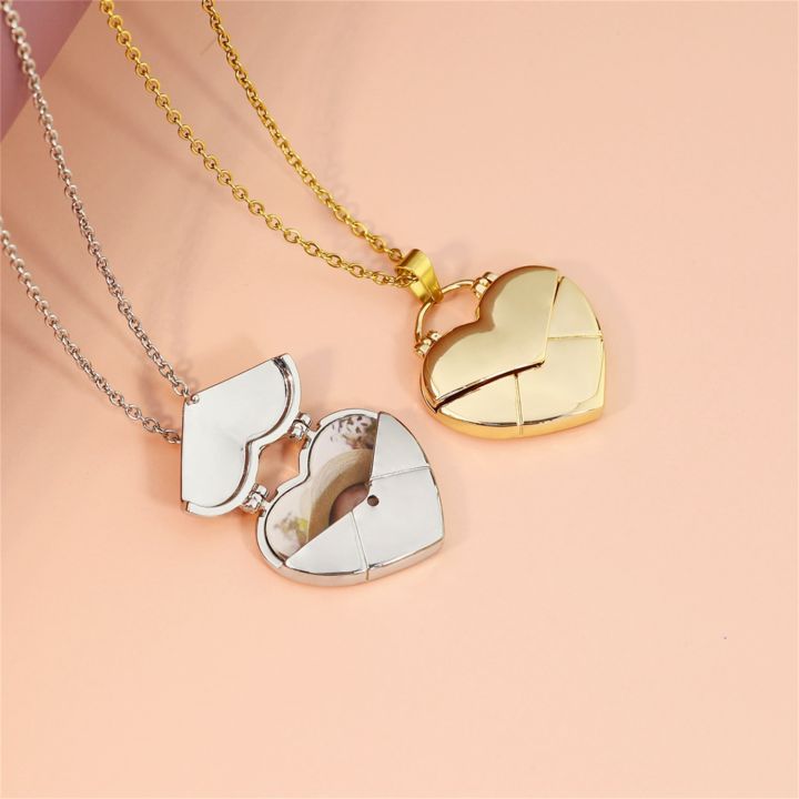 Personalized%20Photo%20Necklace%20With%20Heart%20Shaped%20Custom%20Frame%20Locket%20Open%20Charm%20Pendant%20Jewelry%20Gift%20For%20Women%20-%20Image%202