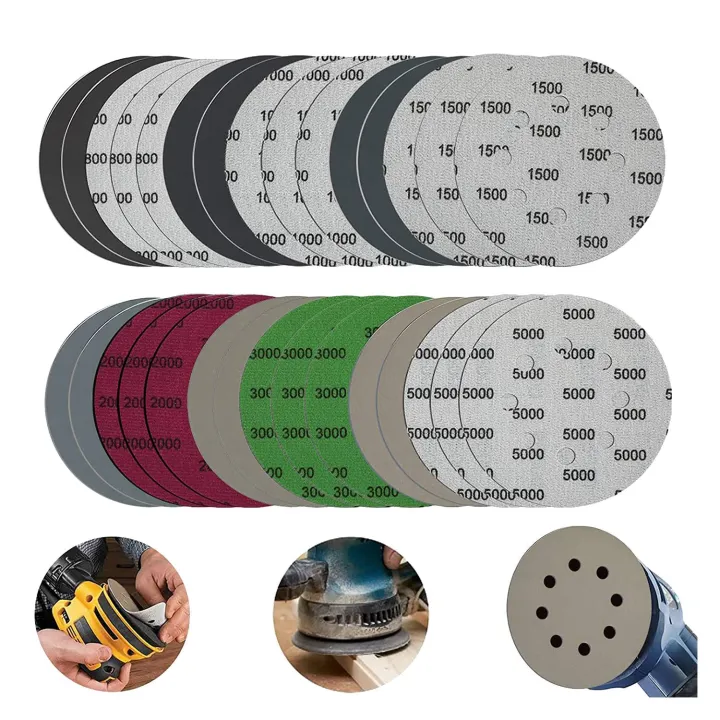 30Pcs%205-Inch%20Sanding%20Disc%20Sets,%20Hook&Loop%205-Inch%208-Hole%20Combination%20(800/1000/1500/2000/3000/5000)%20Sandpaper%20New%20Silicon%20Carbide%20-%20Image%207