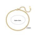 E.B.belle Tarnish Free Hypoallergenic 2.5mm 6mm 8mm Cuban Chain Gold Plated Anklets For Women Summer Beach Foot Bracelet Jewelry.