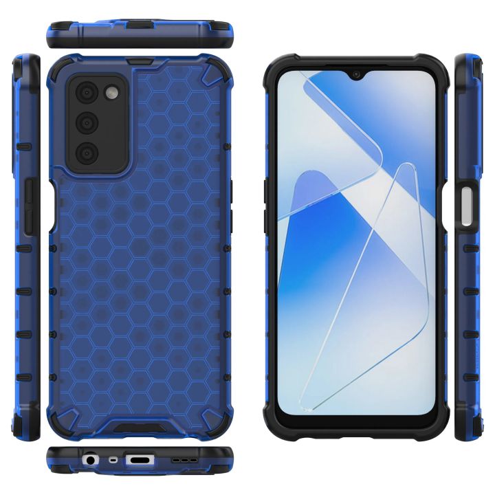 Honeycomb Heavy Duty Shockproof Armor Case For OPPO A5S A3S A8 A9 2020 A72 A53 A93 A55 A94 A54 A74 4/5G Clear Hard Phone Cover