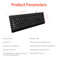 uFound U-70 Wired Business Office Keyboard 106-key USB Powered Keyboard Low Decibel Keys for Home/Office Black. 