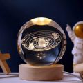 3D Crystal Lights Lamp Glowing Planetary Galaxy Night Light Crystal Ball Night Lights Bedside Light Home Decor Christmas Gift. 