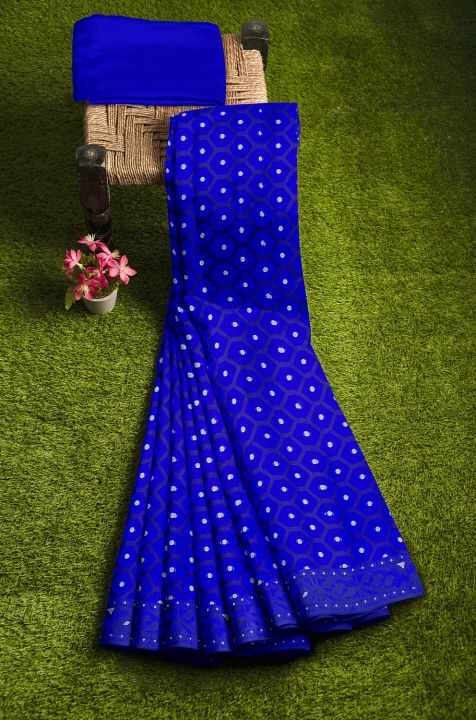 Comfortable%20Cotton%20Jamdani%20Saree%20For%20Women%20Without%20Blouse%20Piece%20-%20Casual%20&%20Party%20Wear%20-%20Suitable%20for%20All%20Occasion%20-%20Image%204