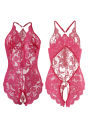 Open Lingerie Women Lace Teddy Bodysuit Plus Size Babydoll Dress Bra Underwear Set. 