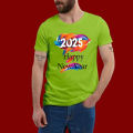 HAPPY NEW YEAR 2025 New Design Casual Half Sleeve T-Shirt For Men's. 