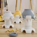 Pet Milk Bowl Pets Nursing Bottle Anti Choking 5 Nozzles Nursing Station Gray Hollow Base.