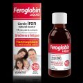Vitabiotics Feroglobin Plus Liquid Gentle Iron Vitamin D And Co-Q10 500ml UK.