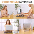 Wood Laptop Stand For MacBook Pro Universal Computer Stands For Desk Vertical Laptop Holder Wooden Laptop Riser For MacBook Air. 