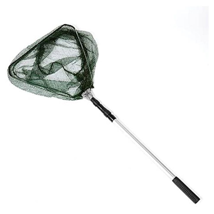 【Lejia】1 pcs Integrated aluminum triangle net with dense mesh Landing Net Fishing black