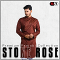 Men's Stylish Coffee Color Printed Casual Panjabi By Stone Rose - 16970P. 