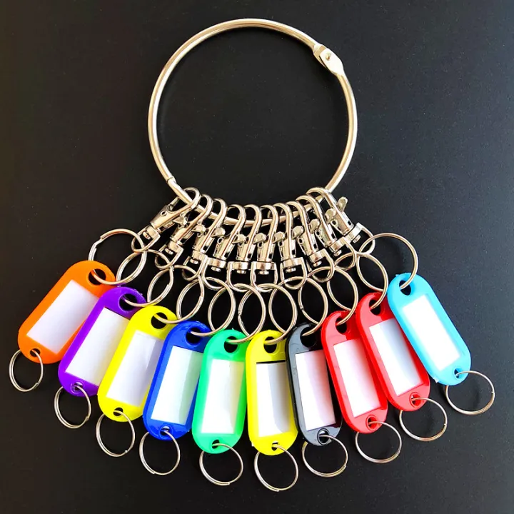 Stainless%20steel%20keychain%20management%20plate%20easy%20to%20pick%20lobster%20buckle%20hook%20mark%20classification%20card%20hand-held%20landlord%20big%20key%20ring%20-%20Image%202