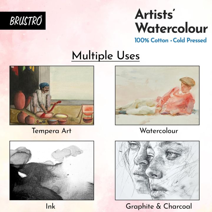 BRUSTRO%20Artist%20100%25%20Cotton%20Watercolour%20Pad%20Cold%20Pressed%20300%20GSM%20A4-12%20Sheets%20-%20Image%203