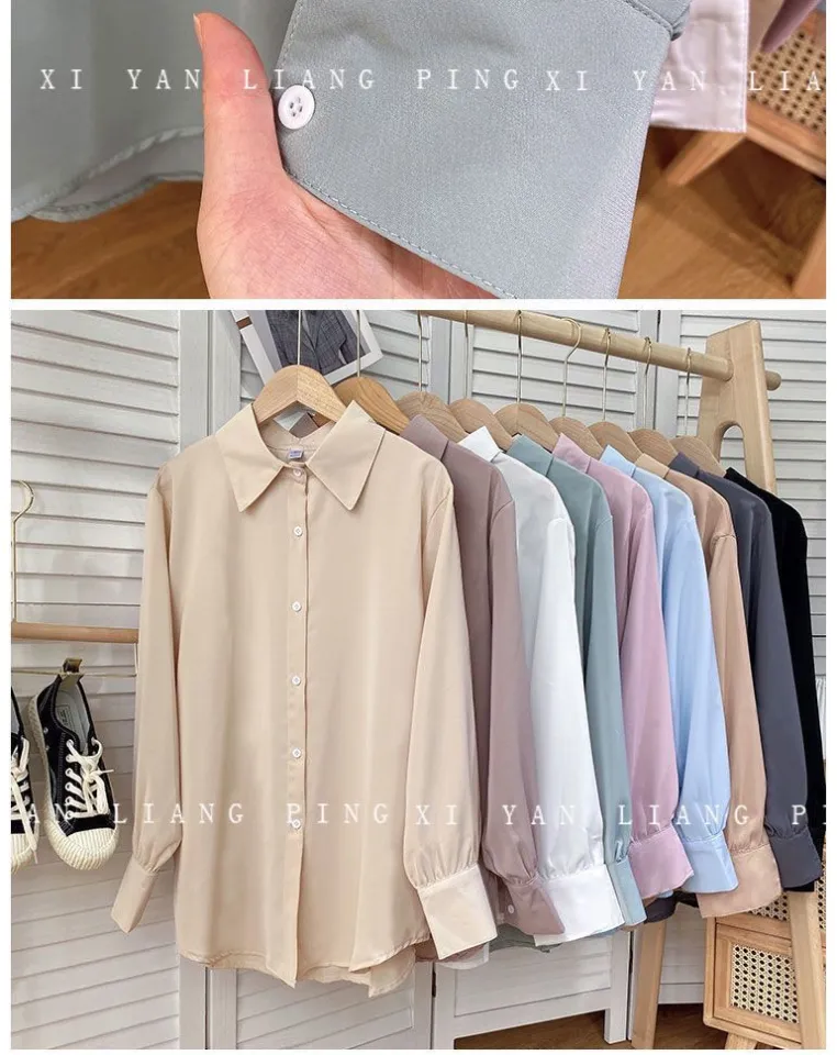 Chiffon Shirt Solid Color Loose-Fitting Versatile Women's New