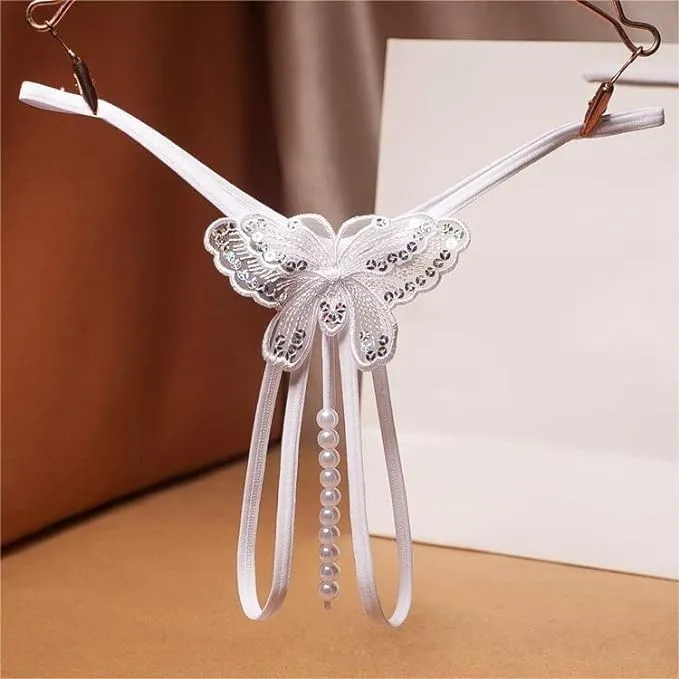 Women's%20%20Lace%20G-String%20Thongs%20with%20Pearls%20-%20Transparent%20Nylon/Spandex%20Lingerie,%20One%20Size%20-%20Image%205