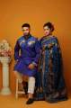 New Stylish & Exclusive Saree Panjabi Combo Couple Set Matching Dresses for Man And Women. 