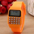 Waterproof Electronic Colorful Silicone Calculator Watch Boy or Girl Student Learning Watch Counting Tools Watch Clock Relojes. 