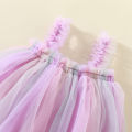 Summer New Baby Girl Dress Mesh Gauze Dress Children'S Clothing Suspender Fluffy Dress Birthday Party Dress Sweet Princess Dress (0-3 Year Old Girl).