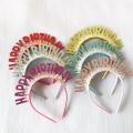 Cake Decoration Birthday Party atmosphere Goddess Adult children Laser Shiny birthday letter hair hoop birthday hat. 