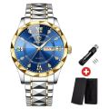 BINBOND Top Brand Luxury Man Wristwatch Waterproof Luminous Date Week Men Watches Stainless Steel Quartz Men's Watch Male reloj.