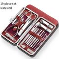 19PCS Nail Clipper Set Stainless Steel Manicure Cutter Trimmer Ear Spoon Nail Clipper Professional Pedicure Nail Scissors Tool Abandon Abandon.