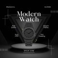 Arabic Aura Watch – Carbon Fiber Look Body with Sleek & Modern Design. 