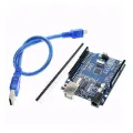 Arduino Uno R3 Board SMD Version Microcontroller Based On ATmega328 With USB Cables For Electronics Projects. 