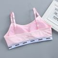 5 Color Teenage Girls Bra with Chest Pad Spaghetti Strap Cotton Bralettes for 8 9 10 11 12 13 14 15 16 17 Year Old Kid Underwear. 