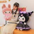 60cm Cartoon Sanrio Kuromi My Melody Plush Toy Kawaii Banquet Skirt Plush Soft Stuffed Doll Cute Big Size Pillow Birthday Gift.