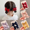 【The road to happiness Store】2Pcs/Set Little Girl Hair Clips Cute Bows Kids Baby Hairpins Solid Color Bowknot Girls Hair Accessories.