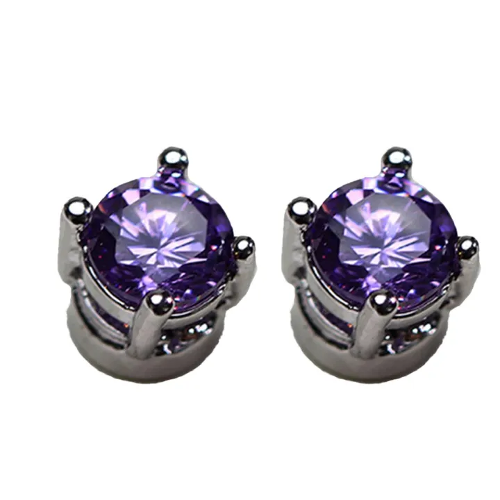Men Women Rhinestone Inlaid Magnetic Ear Stud Earrings Non Piercing ...
