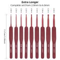 QJH 9 Size Crochet Hooks Set, MultiColor, Ergonomic Crochet Hooks with Case for Arthritic Hands,Extra Long Crochet Needles 2-6mm. 