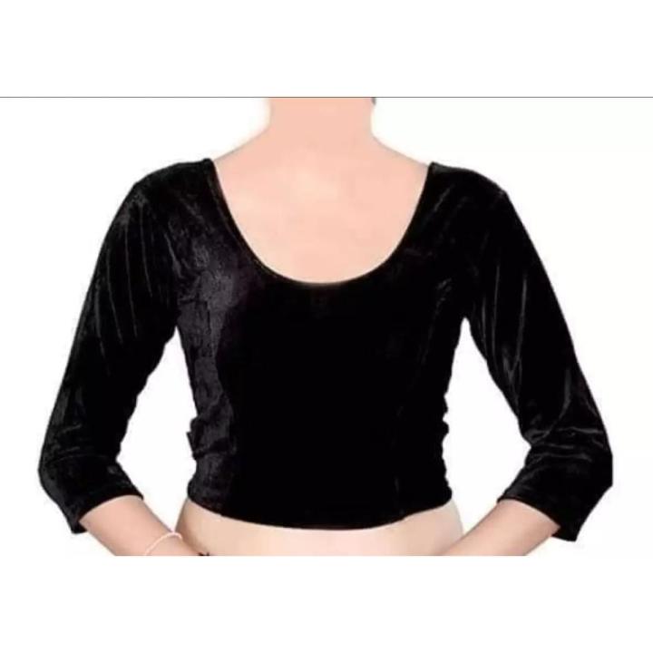 Velvet%20Blouses%20Best%20Qualityfull%20Three%20Quarter%20Sleeves%20For%20Women.%20-%20Image%204