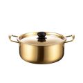 Stainless Steel Korean Ramen Pot Home Double Ear With Lid Cooking Pot Thickened Noodles Milk Egg Soup Pot Kitchen Cookware. 