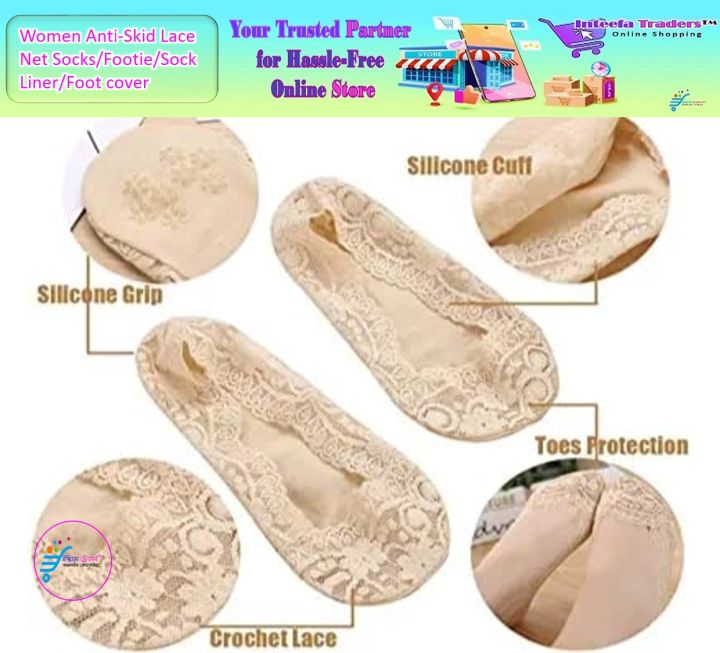 Women%20Anti-Skid%20Lace%20Net%20Socks/Footie/Sock%20Liner/Foot%20cover%20(Pack%20of%201%20Pair)%20Free%20Size%20-%20Image%208