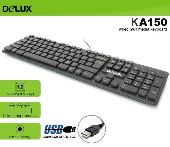 Delux KA150 USB Multimedia Keyboard
