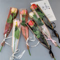 50 PCS Single Rose Sleeves Flower Wrapping Bag Floral Wrappers Plastic for Valentine'S Day,Black.