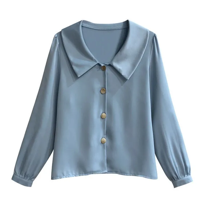 White%20Chiffon%20Shirt%20Women%20Long%20Sleeve%20Bandage%20Dress%20Chic%20Top%202023%20Spring%20New%20Sweet%20Korean%20Style%20Peter%20Pan%20Collar%20Blouse%20-%20Image%208