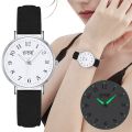 Fashion Women Watch Casual Leather Arabic Numbers Quartz Watches. 