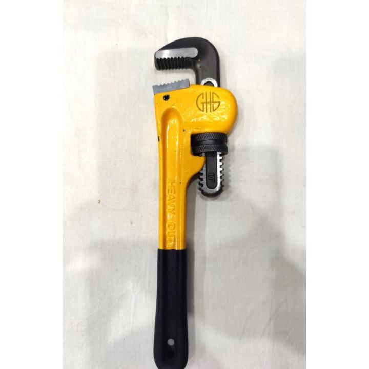 Pipe wrench yellow 10 inch heavy duty