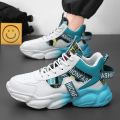 Men's shoes, spring new breathable high-top shoes, men's trendy and versatile, inner height, athleisure, dad shoes, trendy shoes. 